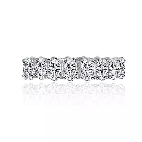Oval Cut Diamond Eternity Ring Wedding Band - Picture 5 of 6